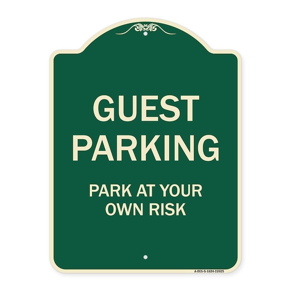 Signmission Designer Series Sign Guest Parking, Green & Tan Heavy-Gauge Aluminum Sign, 24" x 18", G-1824-23925 A-DES-G-1824-23925 - main